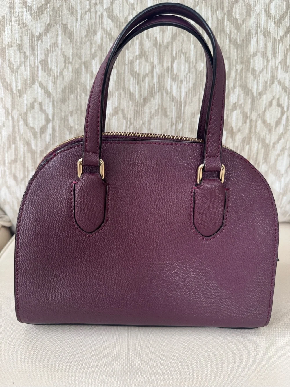 kate spade Plum Saffiano Dome Satchel with Matching Wallet